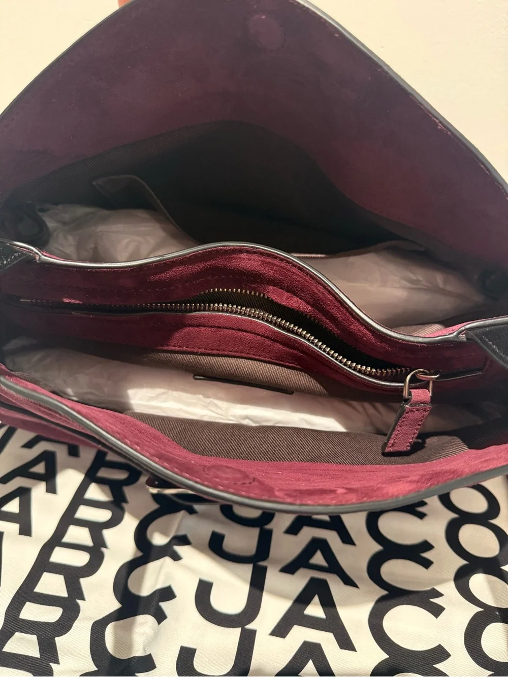 NWT Marc Jacobs the suede Dakota satchel - dark plum